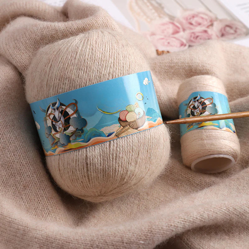 Cashmere thread Genuine cashmere wool, hand-woven medium and thick scarf thread Hand-woven DIY material package