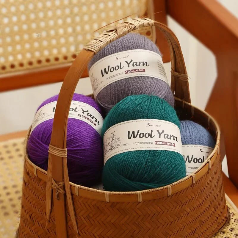 Wool knitted scarf thread handwoven DIY wool knitted hat shawl hook doll wool
