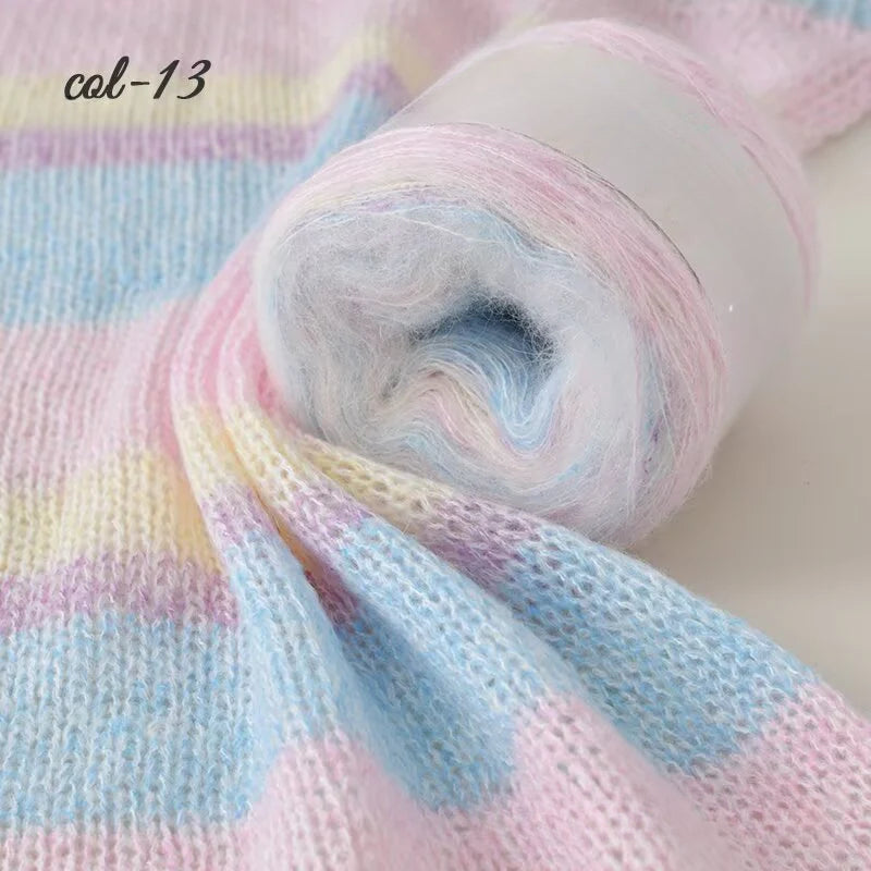Long-section dyed mohair hand-woven sweater cake line DIY scarf line hand-woven sweater ball line