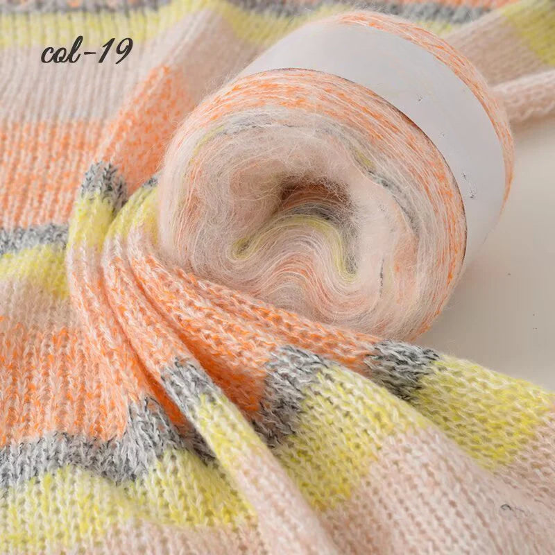Long-section dyed mohair hand-woven sweater cake line DIY scarf line hand-woven sweater ball line