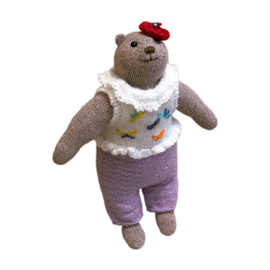hand knit  Soft  toys   Clothed Cute  bear Stuffed Animal in Dress