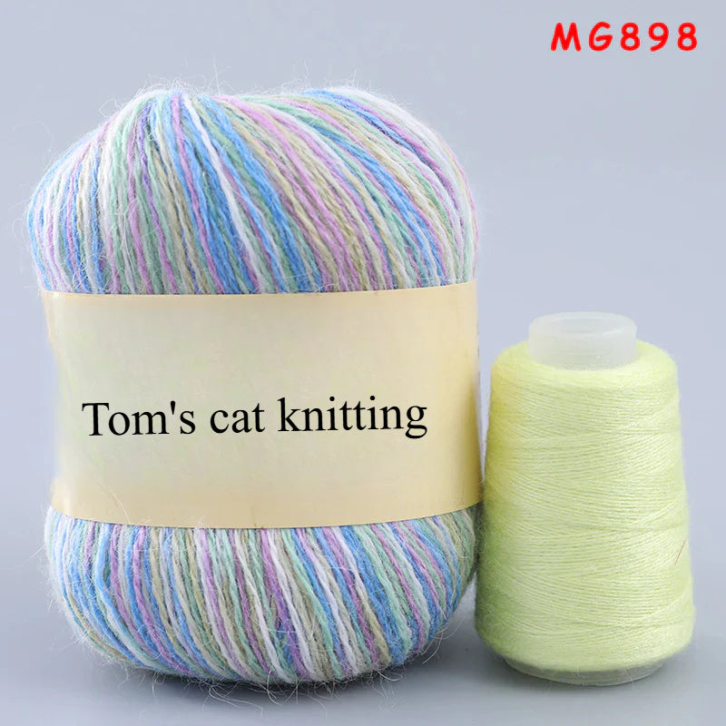 Long-haired mink fleece yarn,  13s/2 medium and thick hand-woven rabbit wool