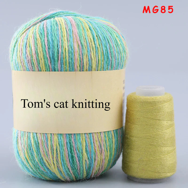 Long-haired mink fleece yarn,  13s/2 medium and thick hand-woven rabbit wool