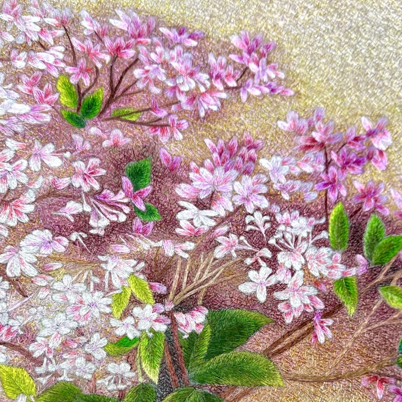 handmade art   flowers   full  Embroidery painting Lilac  Embroidery  artwork