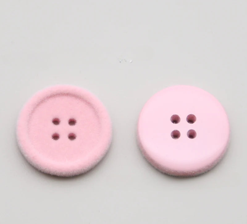 Resin four-eye button woolen coat trench coat sweater decoration button universal hand-sewn high-end flocking button