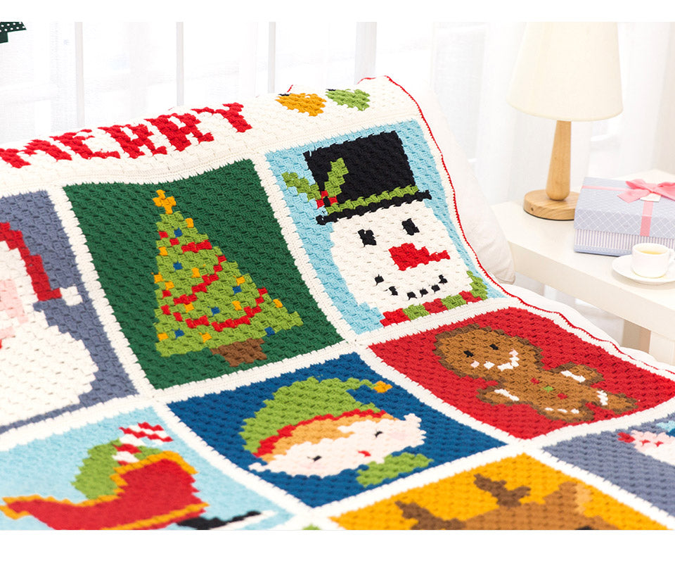 Knit handmade   Blanket     Christmas  Cotton thread  Special gift