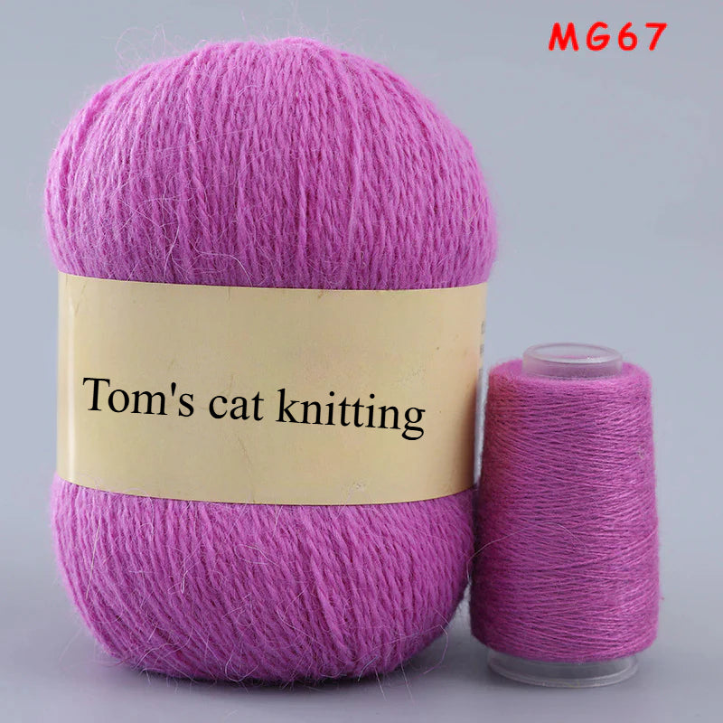 Long-haired mink fleece yarn,  13s/2 medium and thick hand-woven rabbit wool