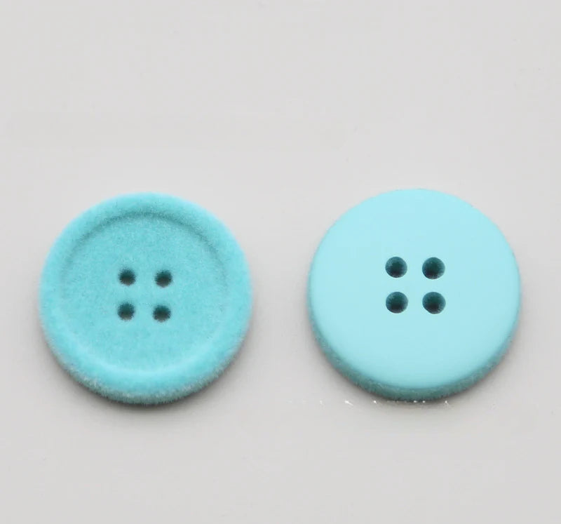 Resin four-eye button woolen coat trench coat sweater decoration button universal hand-sewn high-end flocking button