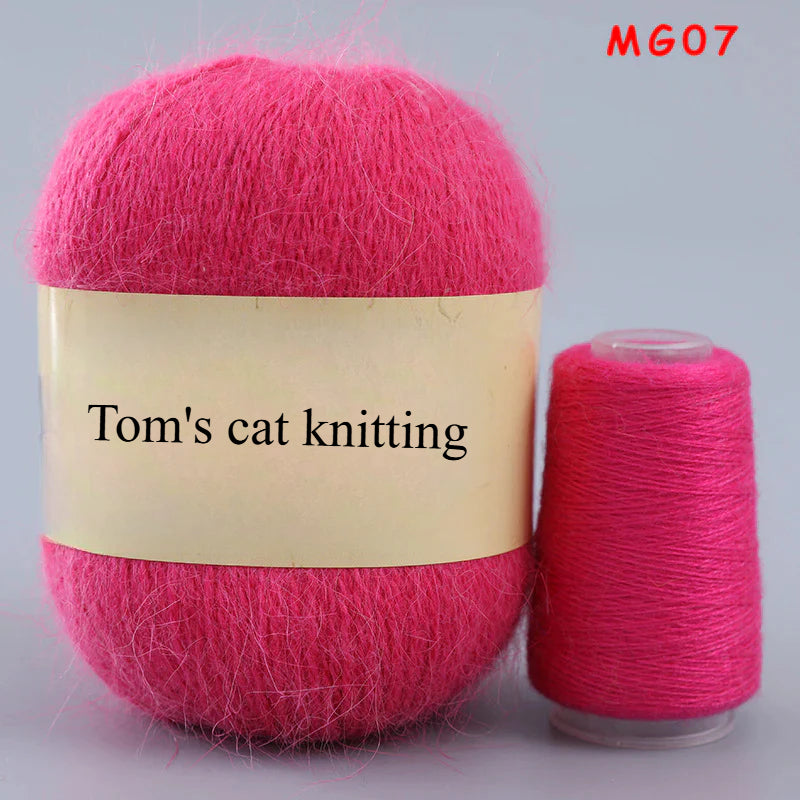 Long-haired mink fleece yarn,  13s/2 medium and thick hand-woven rabbit wool