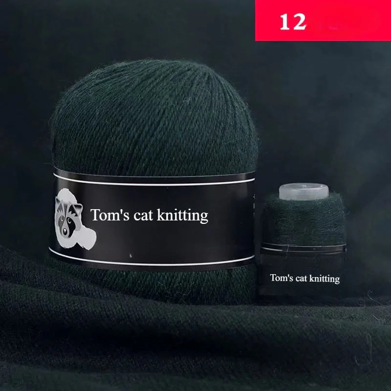 High-quality hand-woven mink thread 24/3 strands medium and thick wool with small shaft long hair mink knitting sweater scarf thread