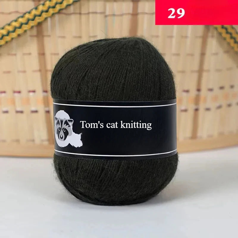 High-quality hand-woven mink thread 24/3 strands medium and thick wool with small shaft long hair mink knitting sweater scarf thread