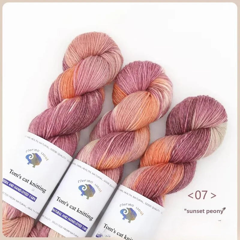 Dopamine hand dye gradual change wool thread segment dye wool DIY hand knitted baby sweater scarf ball thread 100g