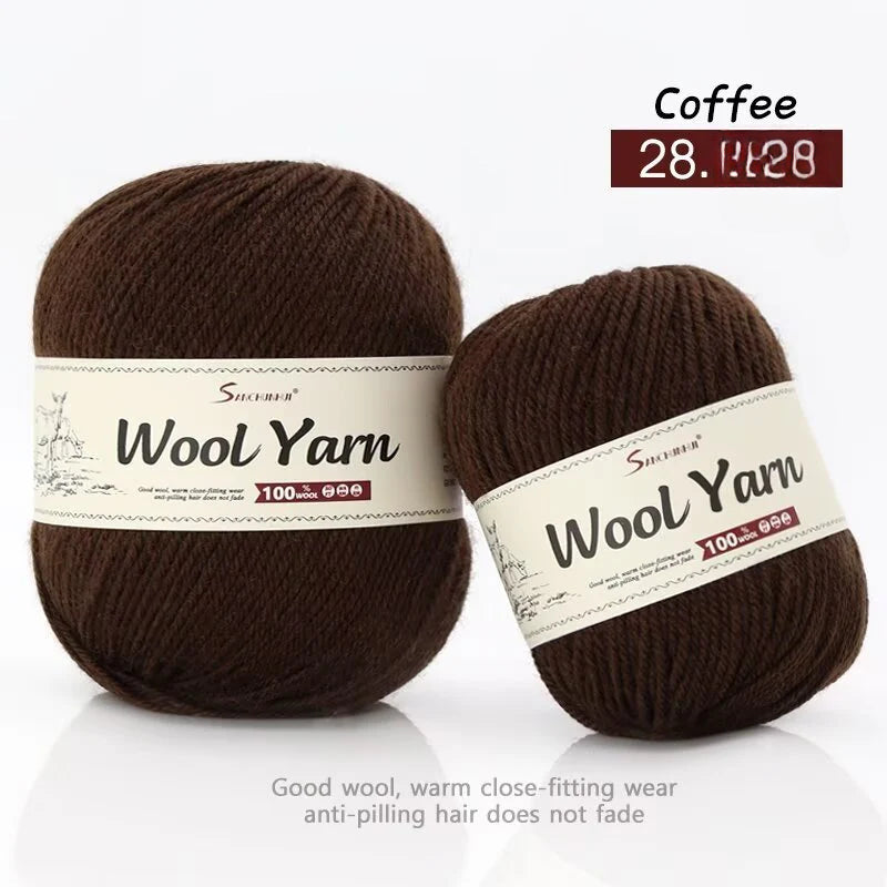 Wool knitted scarf thread handwoven DIY wool knitted hat shawl hook doll wool
