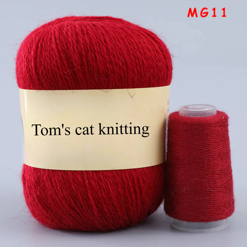 Long-haired mink fleece yarn,  13s/2 medium and thick hand-woven rabbit wool