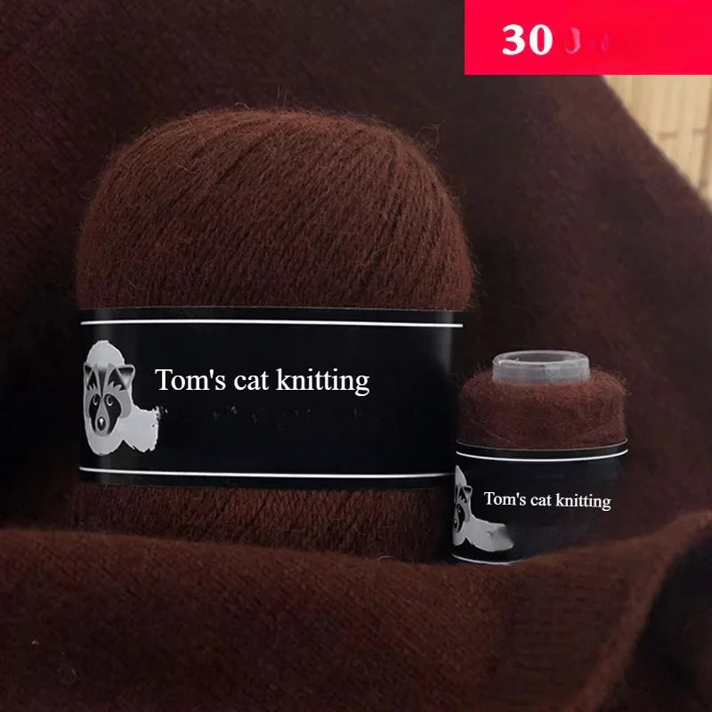 High-quality hand-woven mink thread 24/3 strands medium and thick wool with small shaft long hair mink knitting sweater scarf thread
