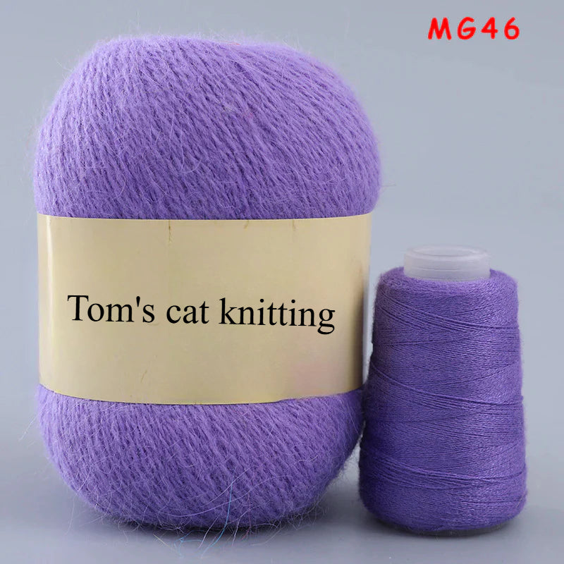Long-haired mink fleece yarn,  13s/2 medium and thick hand-woven rabbit wool