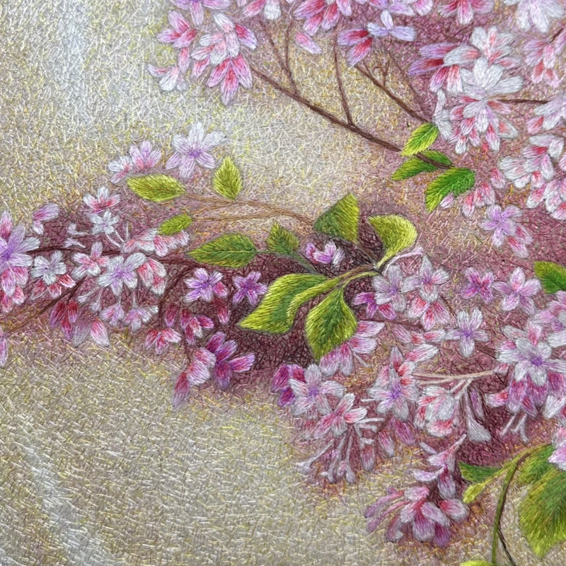 handmade art   flowers   full  Embroidery painting Lilac  Embroidery  artwork