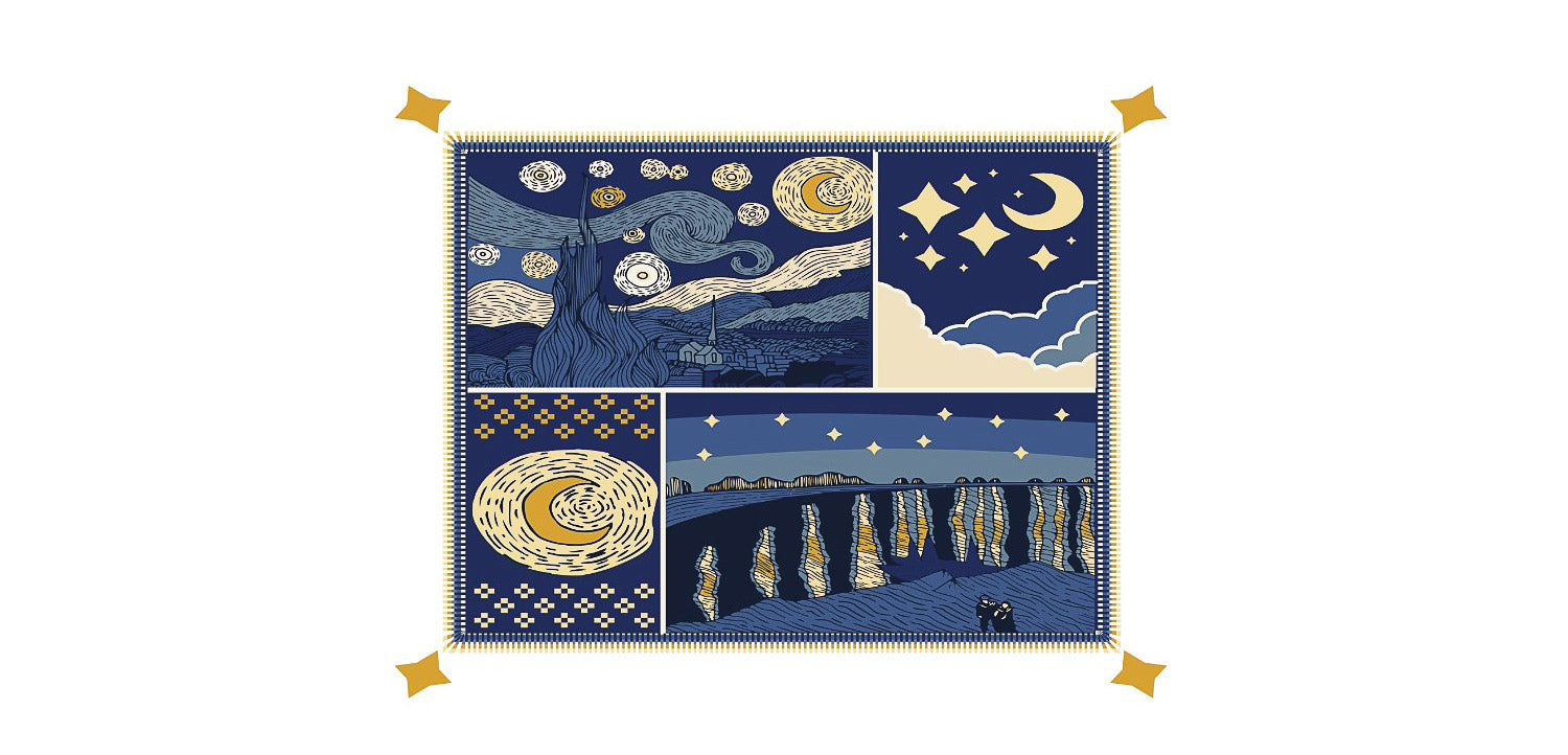 Knit handmade   Blanket     wool  yarn  Special gift    Starry Night