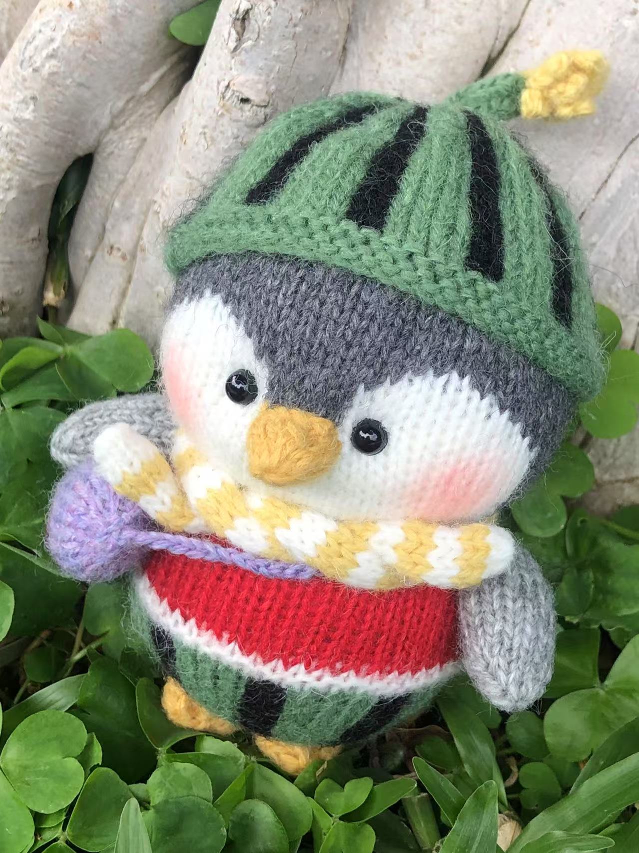 Handmade  knit  Soft  toys   Clothed Cute Penguin Stuffed Animal in Dress handmade toy