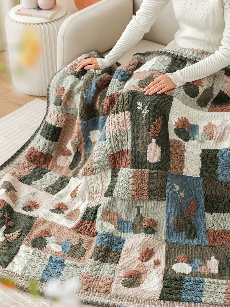 Knit handmade   Blanket      wool  yarn   Special gift knit blanket