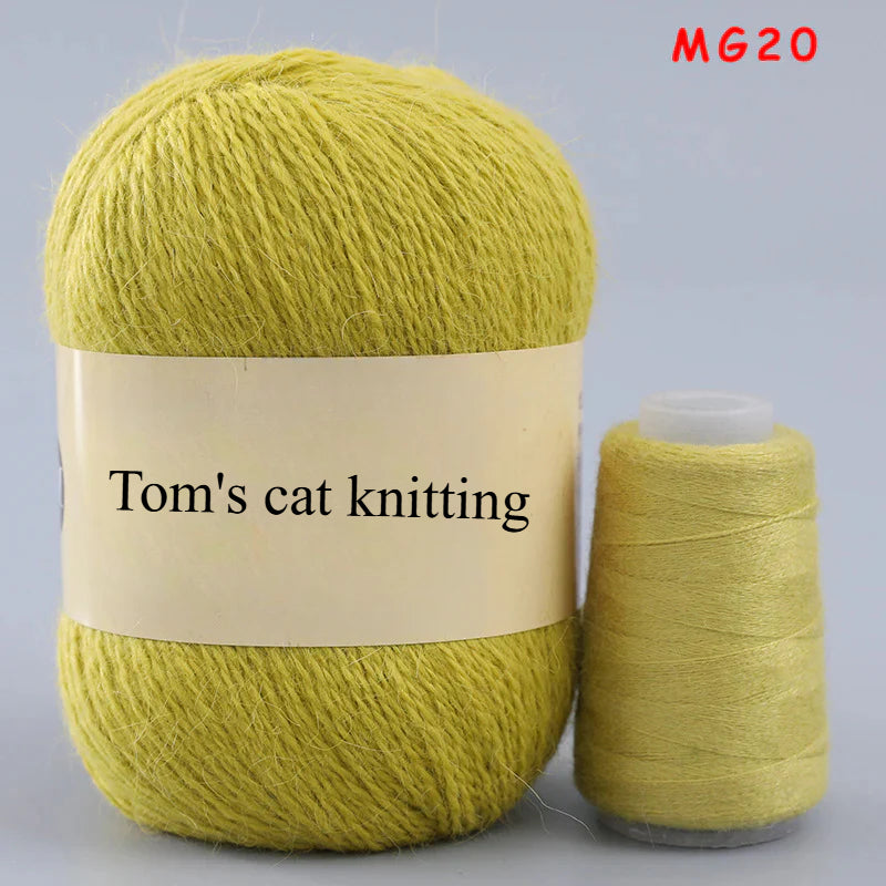 Long-haired mink fleece yarn,  13s/2 medium and thick hand-woven rabbit wool