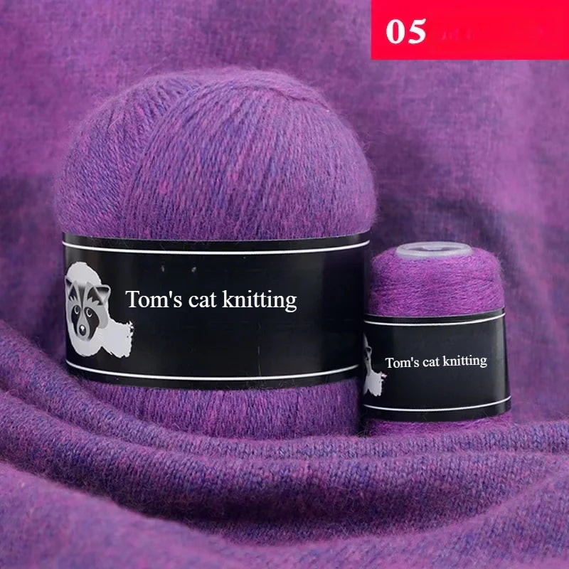 High-quality hand-woven mink thread 24/3 strands medium and thick wool with small shaft long hair mink knitting sweater scarf thread
