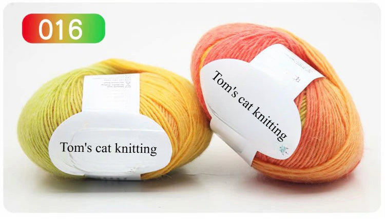 Pure wool rainbow thread long segment dyed fancy sheet music wool shawl hat thread medium fine hand woven lady wool