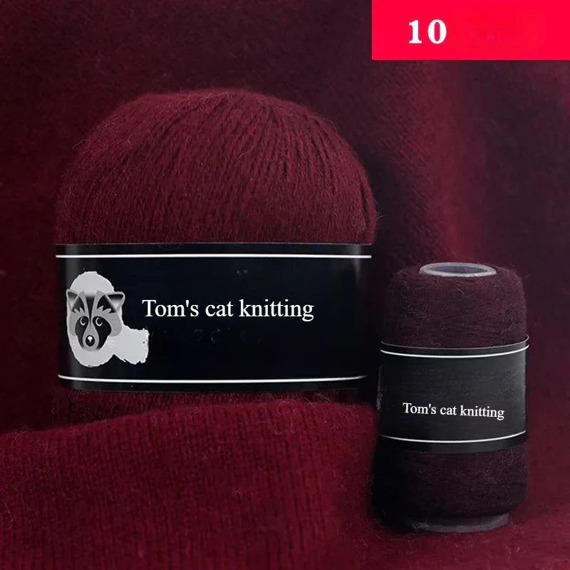 High-quality hand-woven mink thread 24/3 strands medium and thick wool with small shaft long hair mink knitting sweater scarf thread