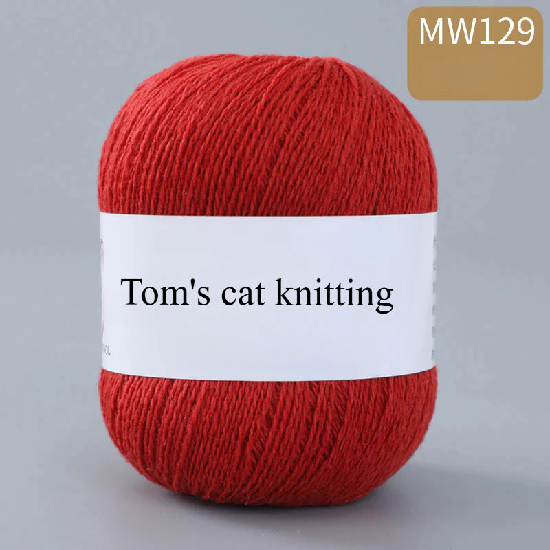 62 color 100% pure wool thread, Australian DIY14s/2 medium rough hand-knitted merino yarn