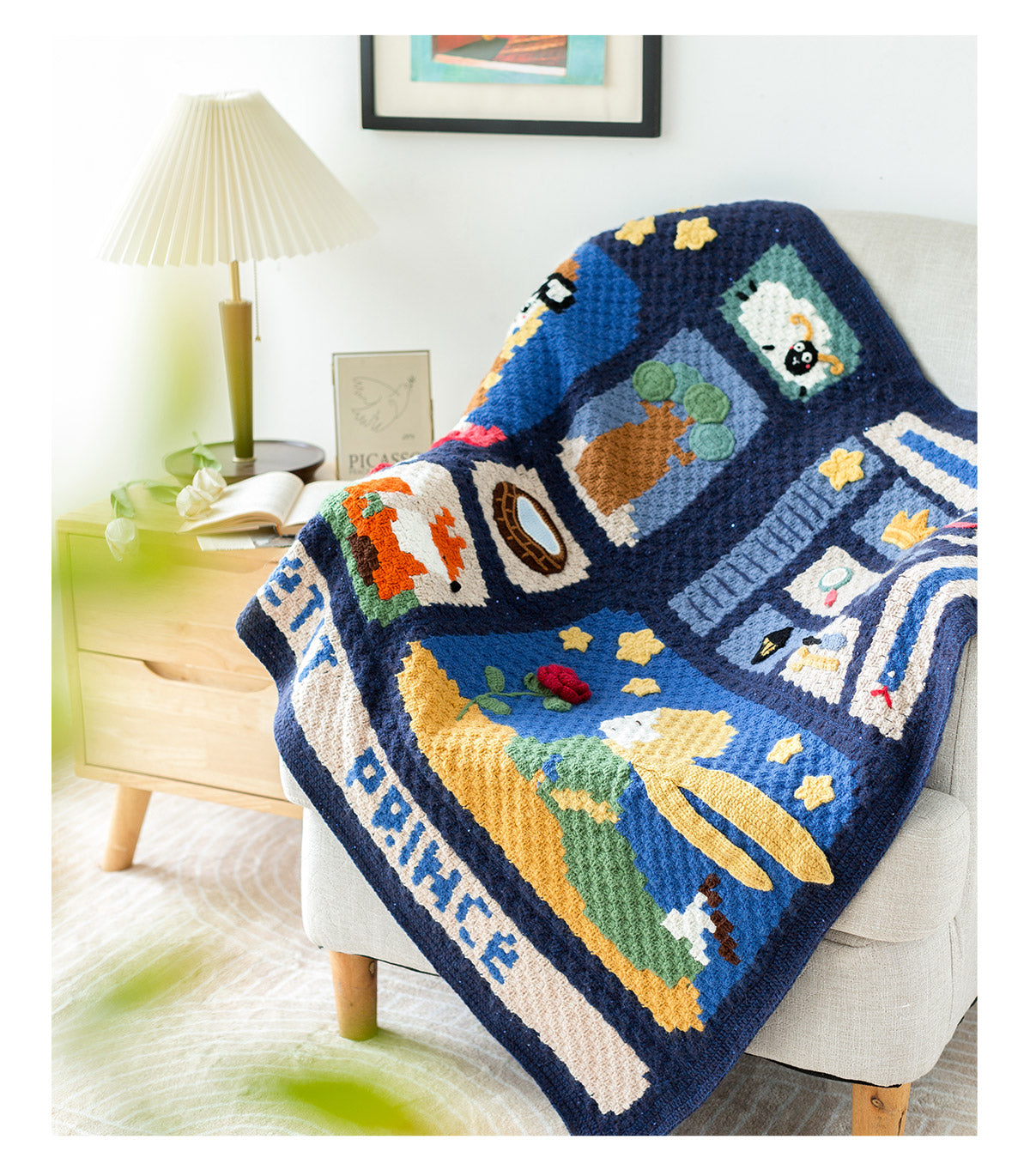 Knit handmade   Blanket    The Little Prince