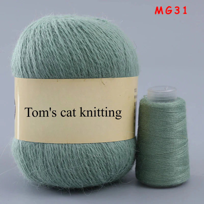 Long-haired mink fleece yarn,  13s/2 medium and thick hand-woven rabbit wool