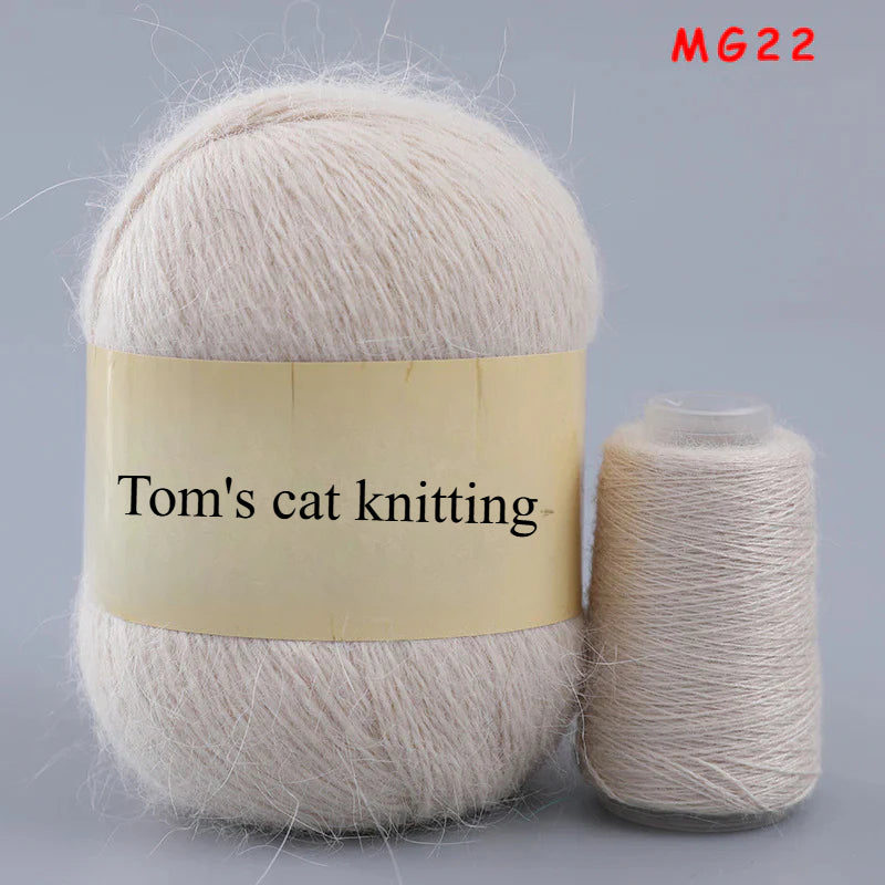Long-haired mink fleece yarn,  13s/2 medium and thick hand-woven rabbit wool