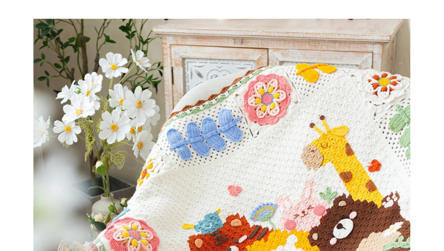 handmade   Blanket    Cotton thread   Special gift  zoo blanket  baby blanket  knit knitting  knit blanket