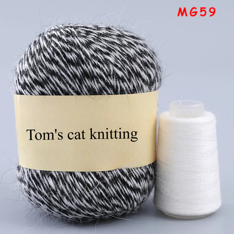 Long-haired mink fleece yarn,  13s/2 medium and thick hand-woven rabbit wool