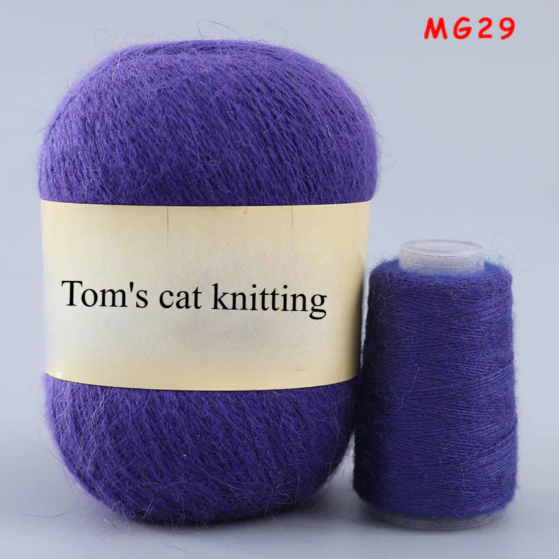 Long-haired mink fleece yarn,  13s/2 medium and thick hand-woven rabbit wool