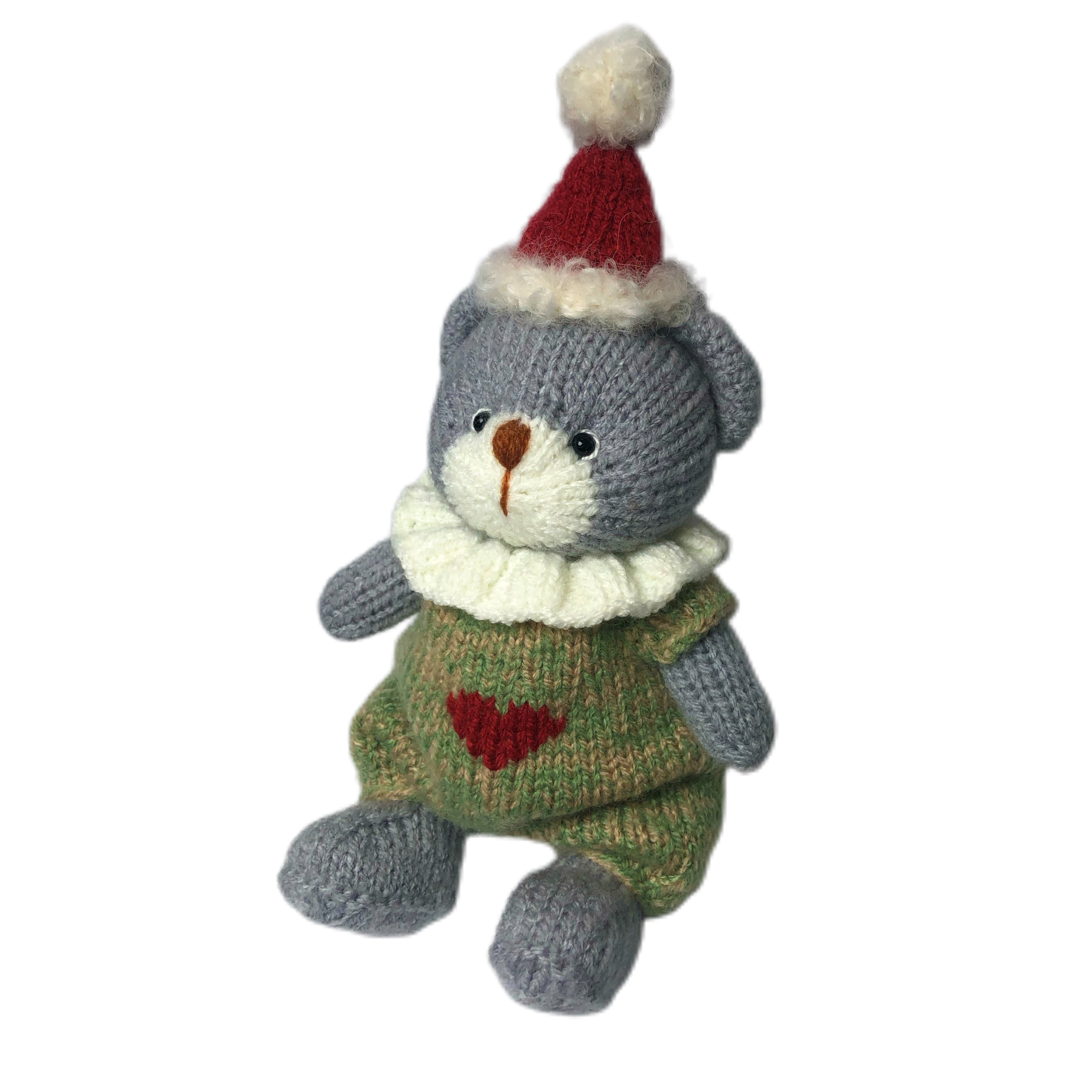 hand knit  Soft  toys   Clothed Cute  bear Stuffed Animal in Dress