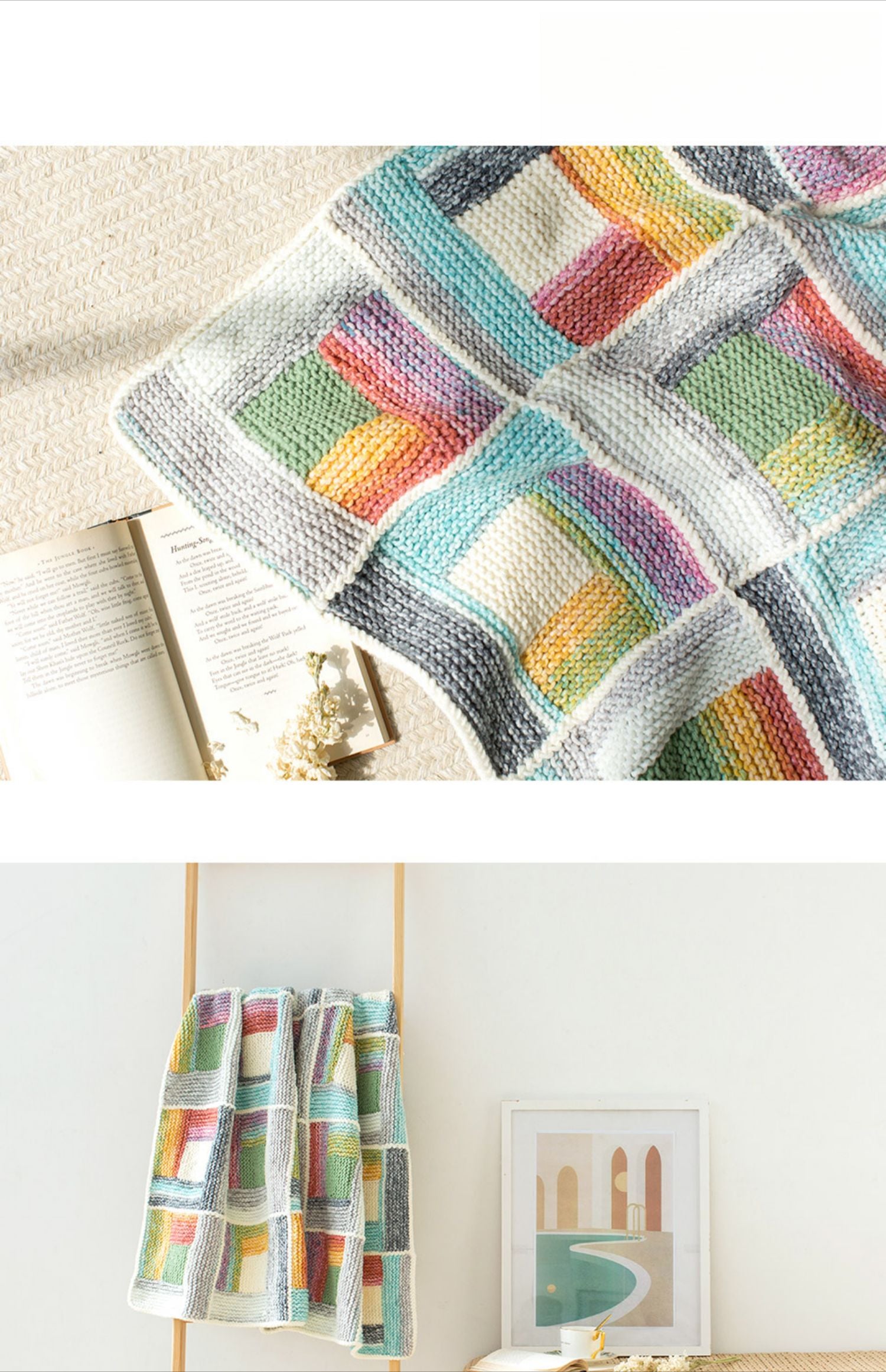 Knit handmade   Blanket      Cotton thread   Special gift