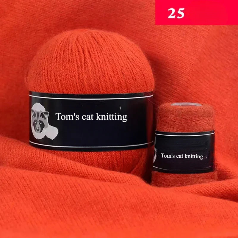 High-quality hand-woven mink thread 24/3 strands medium and thick wool with small shaft long hair mink knitting sweater scarf thread
