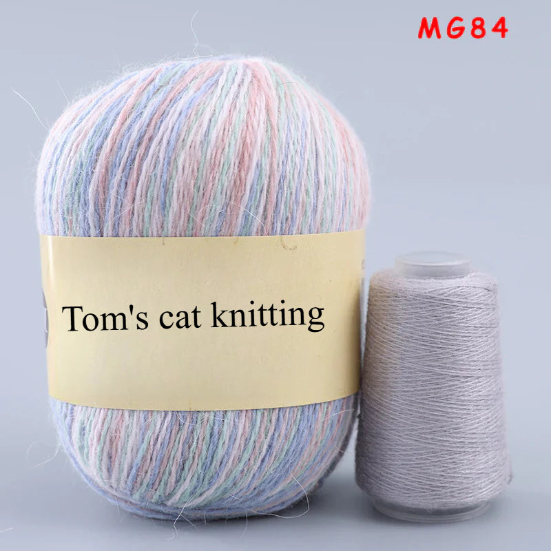 Long-haired mink fleece yarn,  13s/2 medium and thick hand-woven rabbit wool