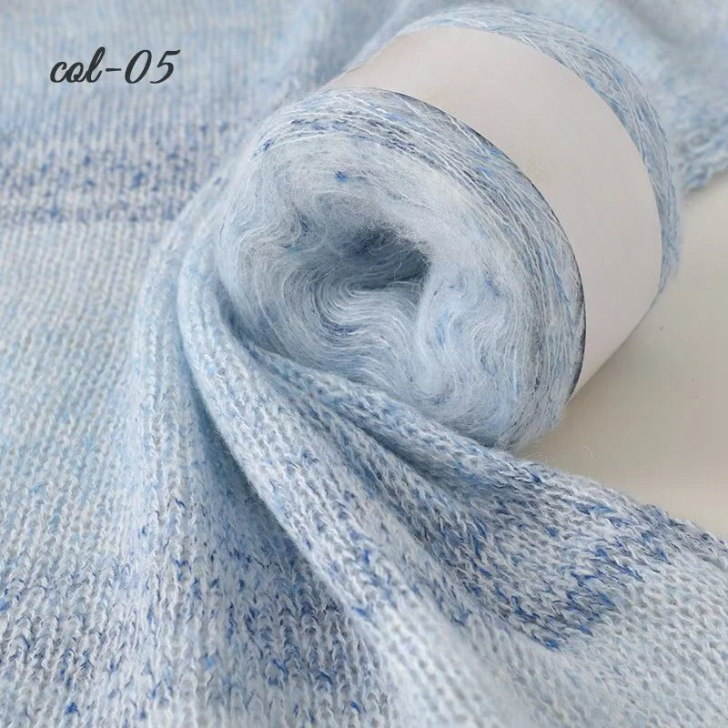 Long-section dyed mohair hand-woven sweater cake line DIY scarf line hand-woven sweater ball line