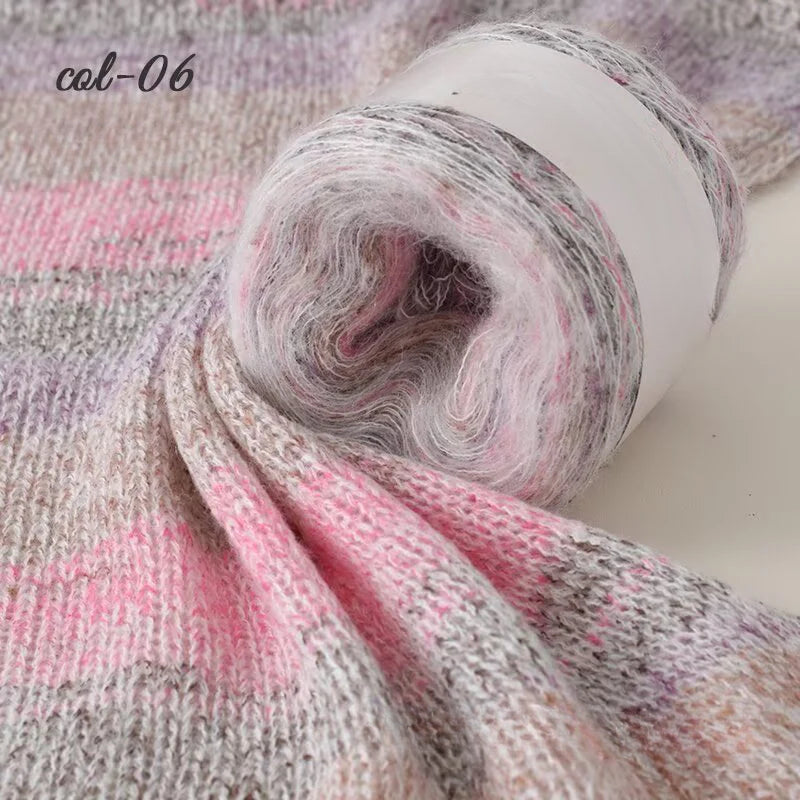 Long-section dyed mohair hand-woven sweater cake line DIY scarf line hand-woven sweater ball line