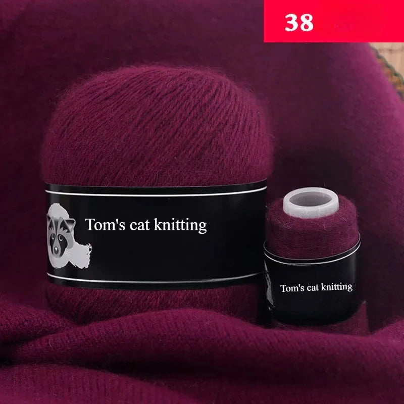 High-quality hand-woven mink thread 24/3 strands medium and thick wool with small shaft long hair mink knitting sweater scarf thread