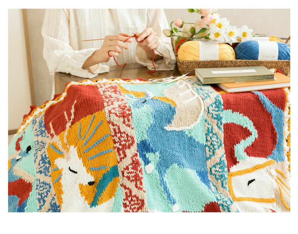 Knit handmade   Blanket      Cotton thread   Special gift