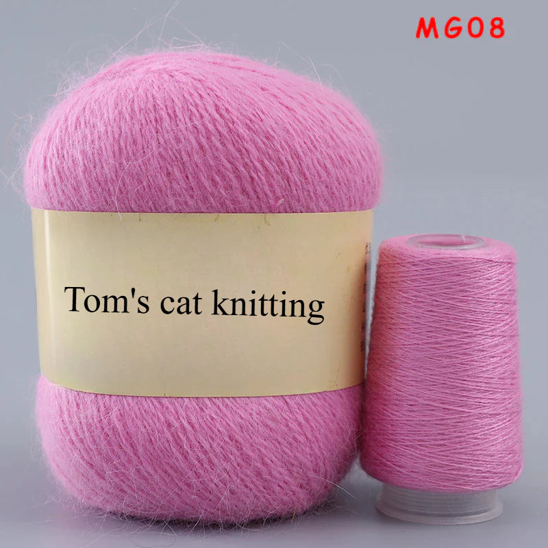 Long-haired mink fleece yarn,  13s/2 medium and thick hand-woven rabbit wool