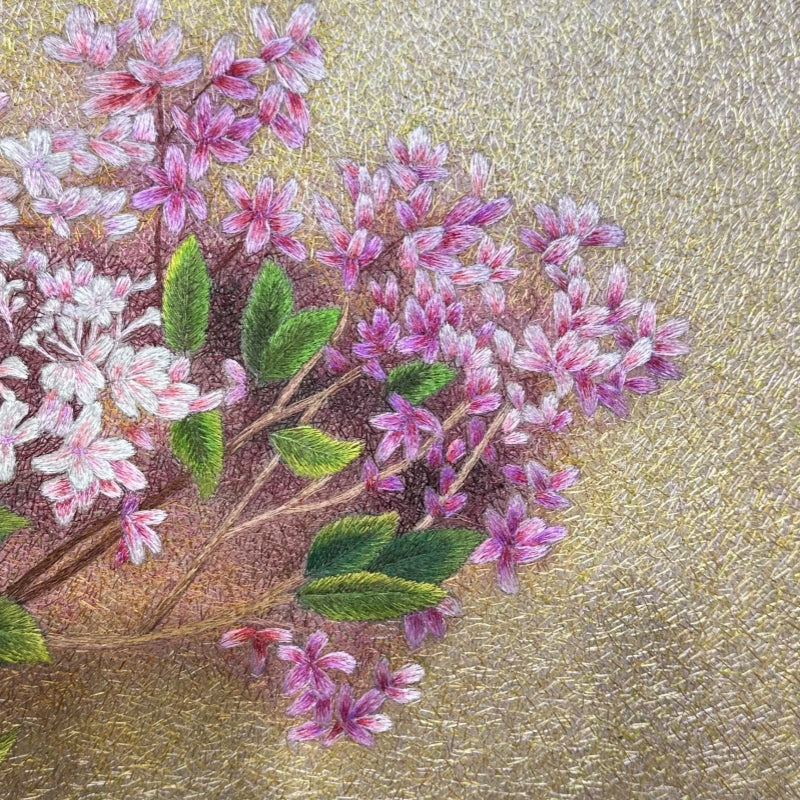 handmade art   flowers   full  Embroidery painting Lilac  Embroidery  artwork