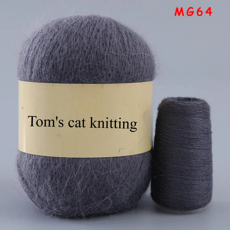 Long-haired mink fleece yarn,  13s/2 medium and thick hand-woven rabbit wool