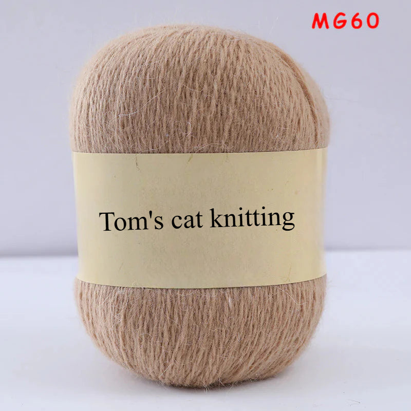 Long-haired mink fleece yarn,  13s/2 medium and thick hand-woven rabbit wool