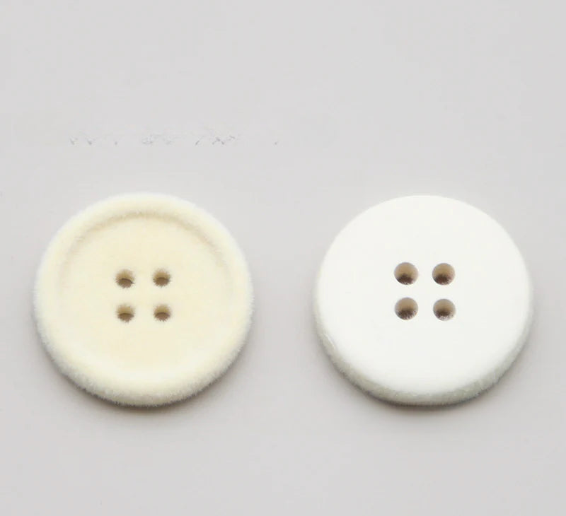 Resin four-eye button woolen coat trench coat sweater decoration button universal hand-sewn high-end flocking button