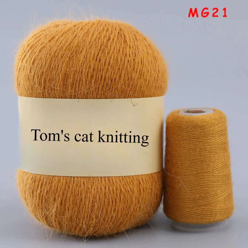 Long-haired mink fleece yarn,  13s/2 medium and thick hand-woven rabbit wool