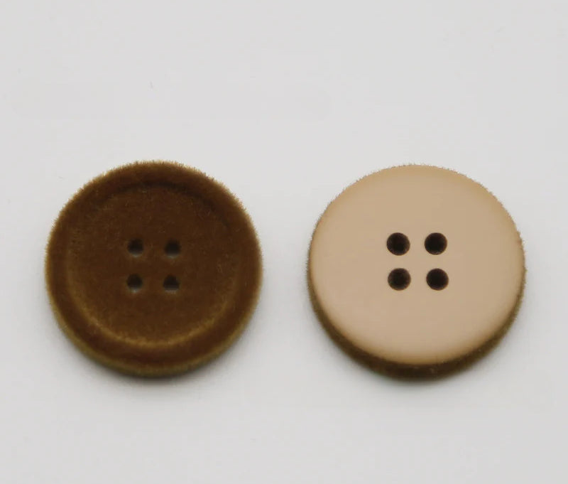 Resin four-eye button woolen coat trench coat sweater decoration button universal hand-sewn high-end flocking button